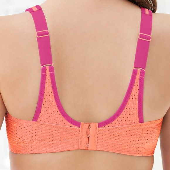 Glamorise 36G SPORT Bra (CUSTOM-CONTROL) High-Impact MOISTURE WICKING ORANGE NEW - Picture 4 of 8